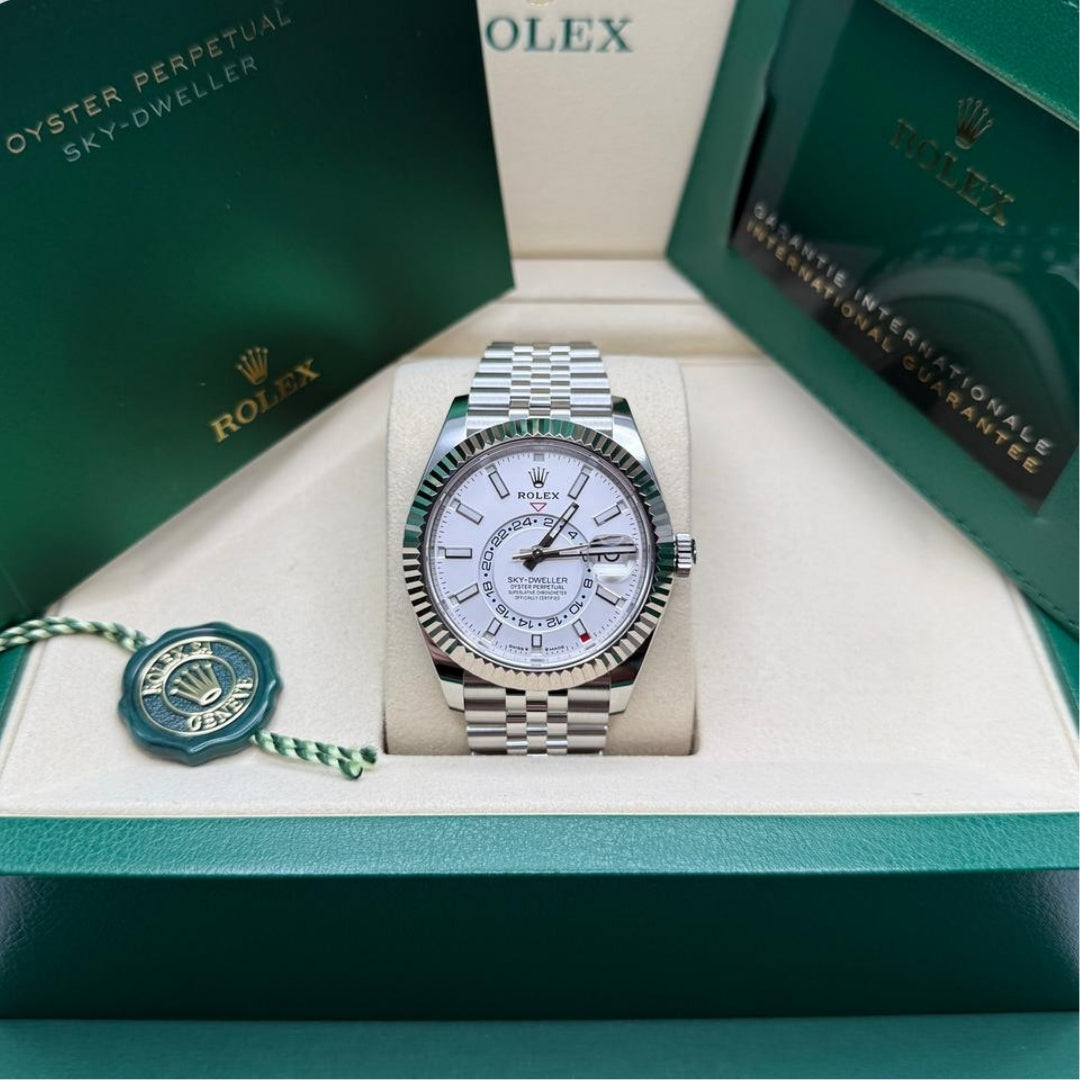 Rolex Sky-Dweller 42 White Dial Jubilee Full Set