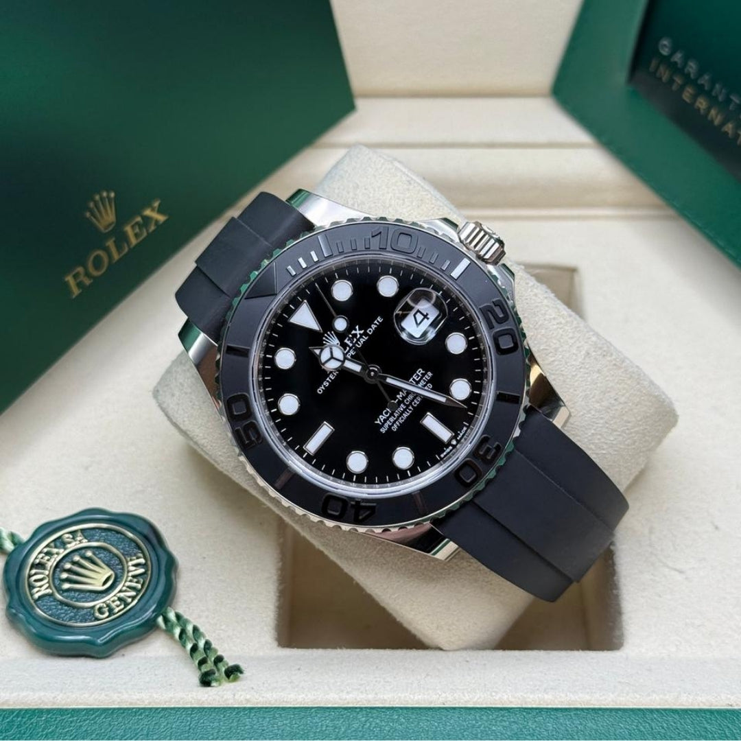 Rolex Yacht-Master Black Dial Oysterflex Full Set