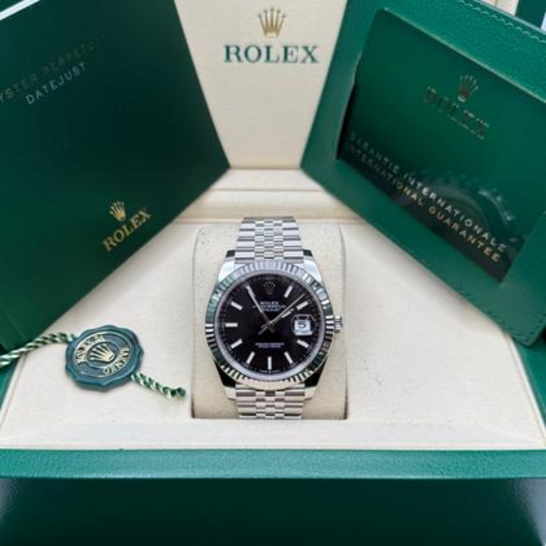 Rolex Datejust 41 Black Dial Jubilee Full Set